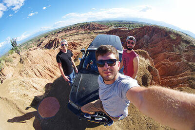 Selfie in de canyon in Colombia