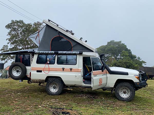 Toyota Landcruiser with a roof tent